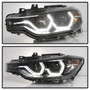 Spyder 5084347 - 12-14 BMW F30 3 Series 4DR Projector Headlights - LED DRL - Black (PRO-YD-BMWF3012-DRL-BK)