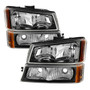 Spyder 5069801 - Xtune Chevy Silverado 2500HD 03-06 Crystal Headlights w/ Bumper Lights Black HD-JH-CSIL03-AM-BK-SET