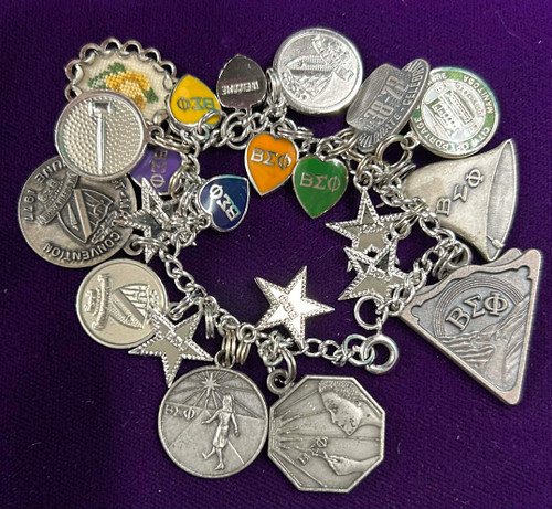 Beta Sigma Phi sorority charm bracelet