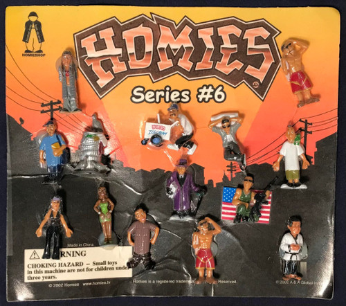 Series #6 Homies 14 Mini Figures Vending Machine Display Card Sign 2002
