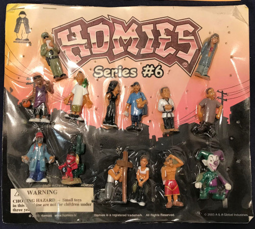 Series #6 Homies 14 Mini Figures Vending Machine Display Card Sign 2002 Version 2