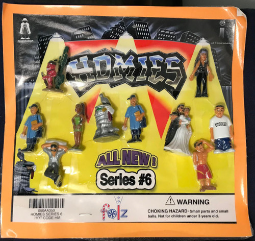 Series #6 Homies 10 Mini Figures Vending Machine Display Card Sign 2002 Version 1