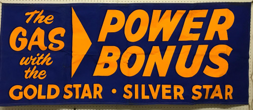 Set of 3 Large NOS NORTH STAR GASOLINE canvas advertising banner signs