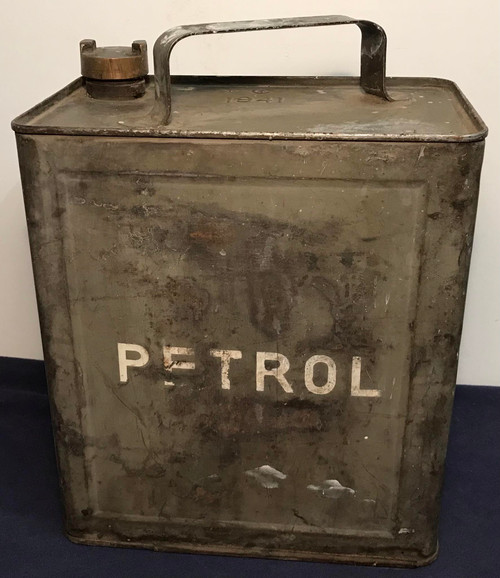 1941 Dated GSW General Steel Wares WW2 Canadian Army Military Broad C Arrow Marked PETROL Gas Fuel Can With Brass Cap For Truck Jeep