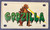 Godzilla Tin Bicycle License Plate by MARX - DARK GREEN Godzilla Tin Bicycle License Plate by MARX - DARK GREEN