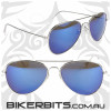 Sunglasses - Aviator - Blue / Silver Mirror