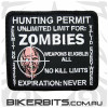 Black Zombie Hunter Hunting Permit Patch