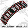 LONE WOLF - Red Biker Club :Large Rocker Patch
