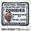 White Zombie Hunter Hunting Permit Patch