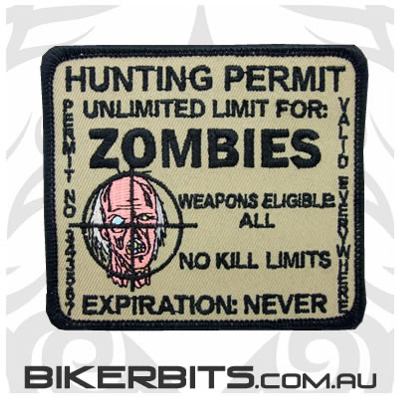 Zombie Hunter Hunting Permit Patch