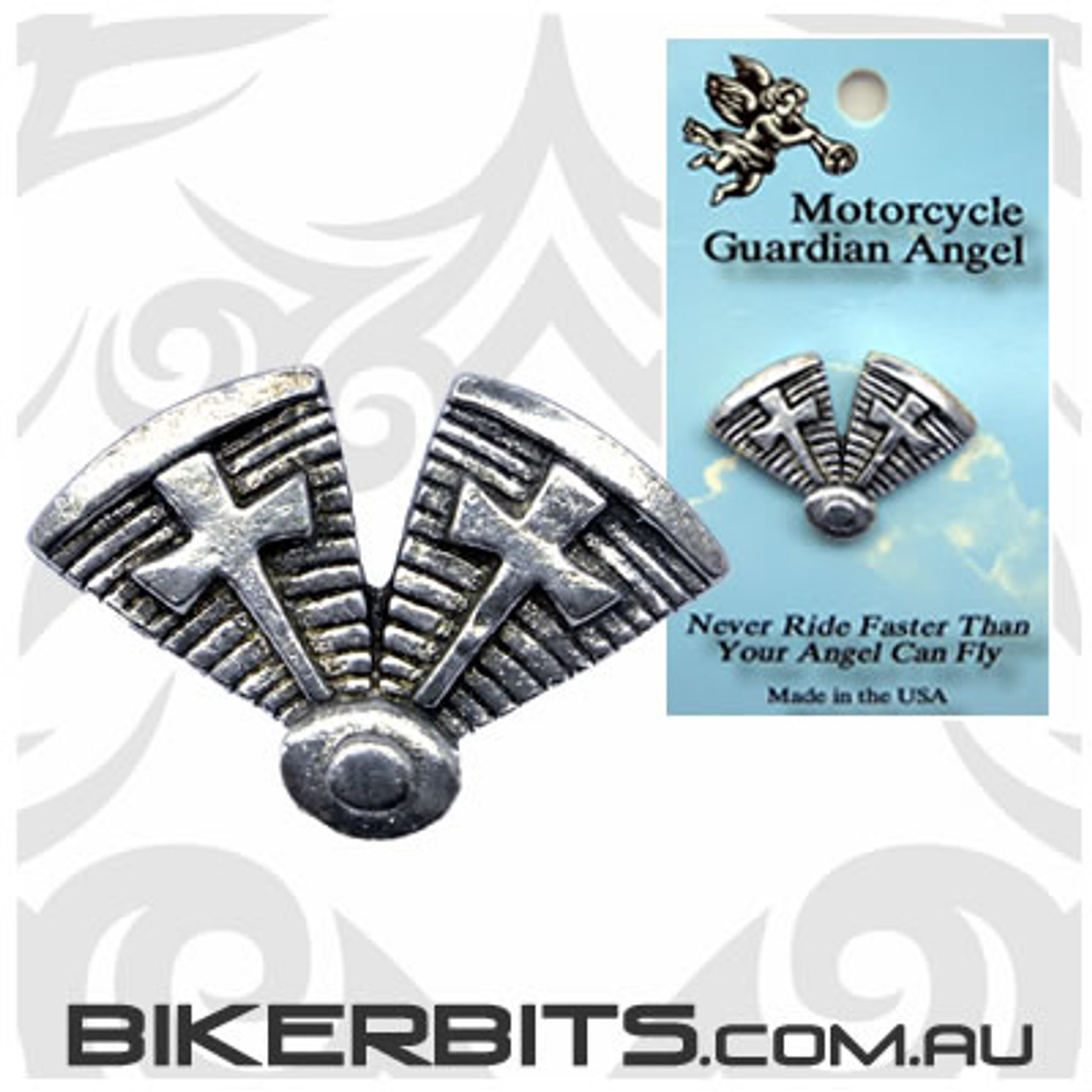 V-Twin With Crosses Lapel Pin