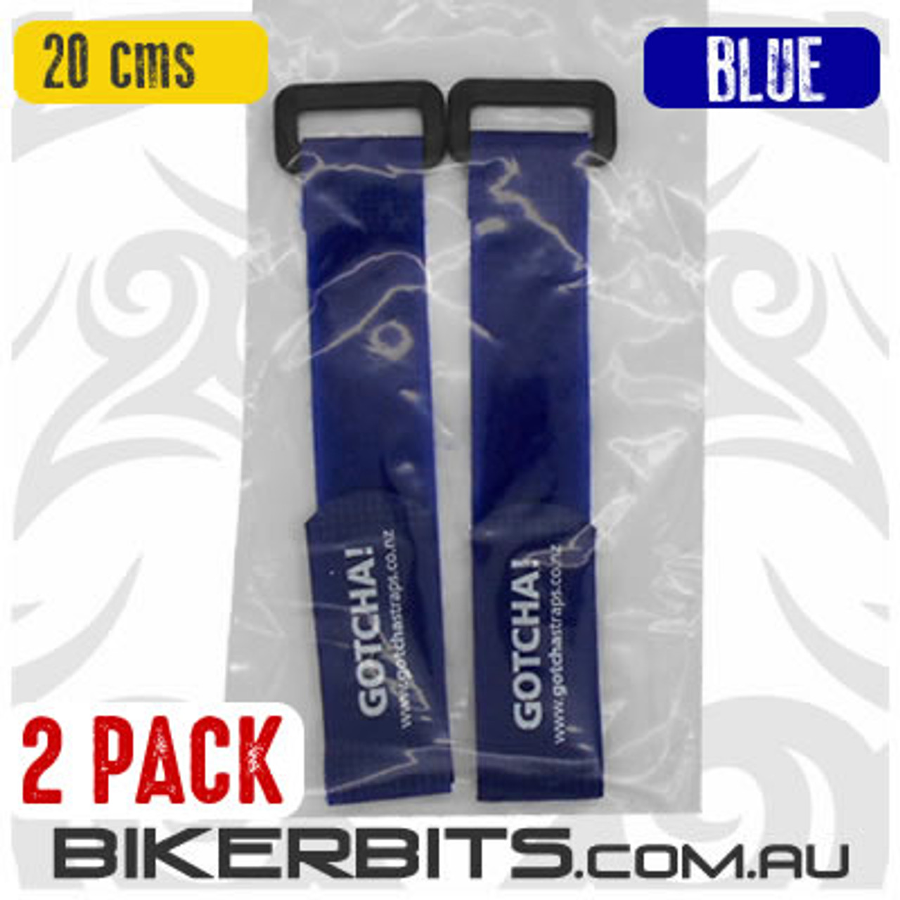 20cm long - 2 Pack - Blue - Gotcha Straps