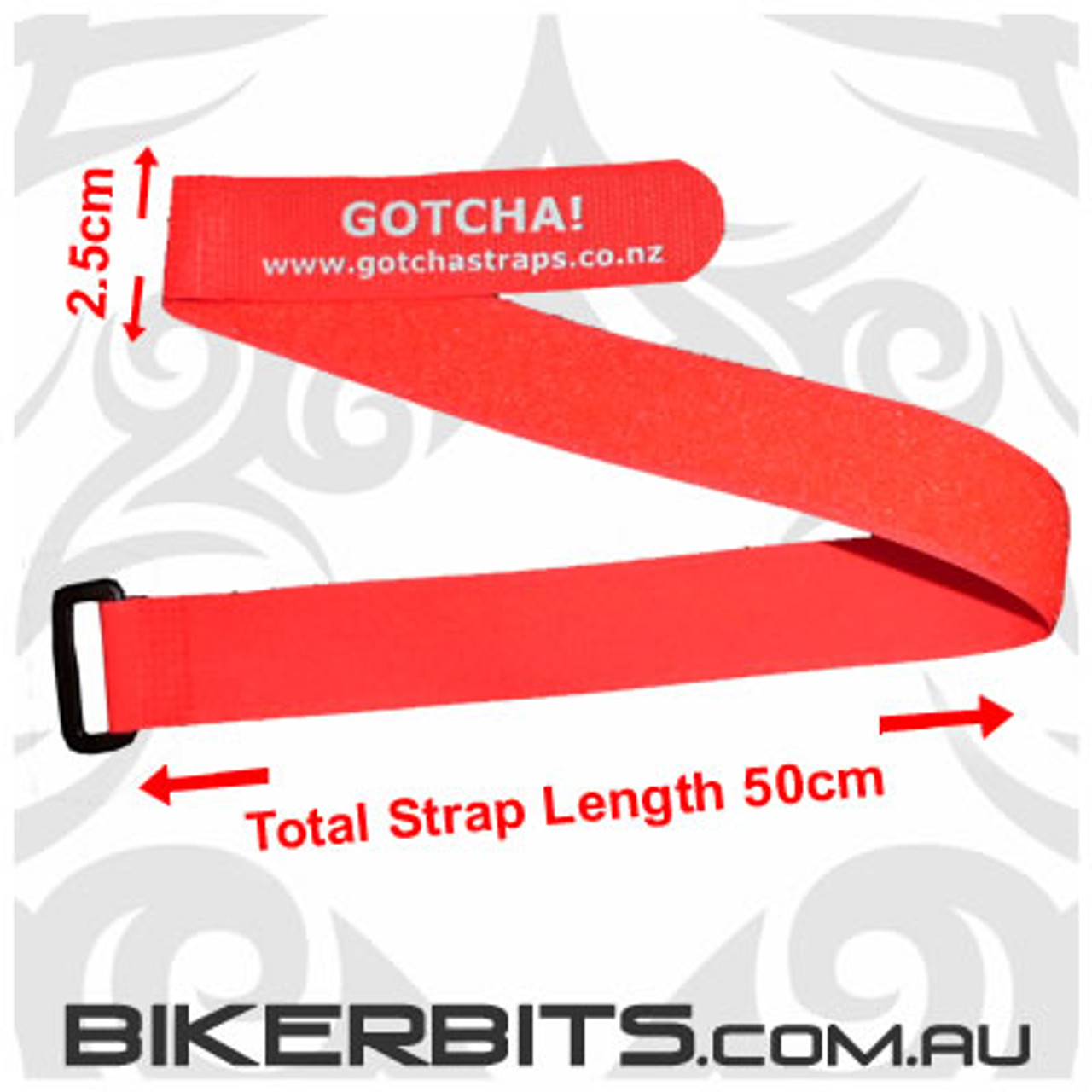 50cm long - 2 Pack - Lum Red - Gotcha Straps