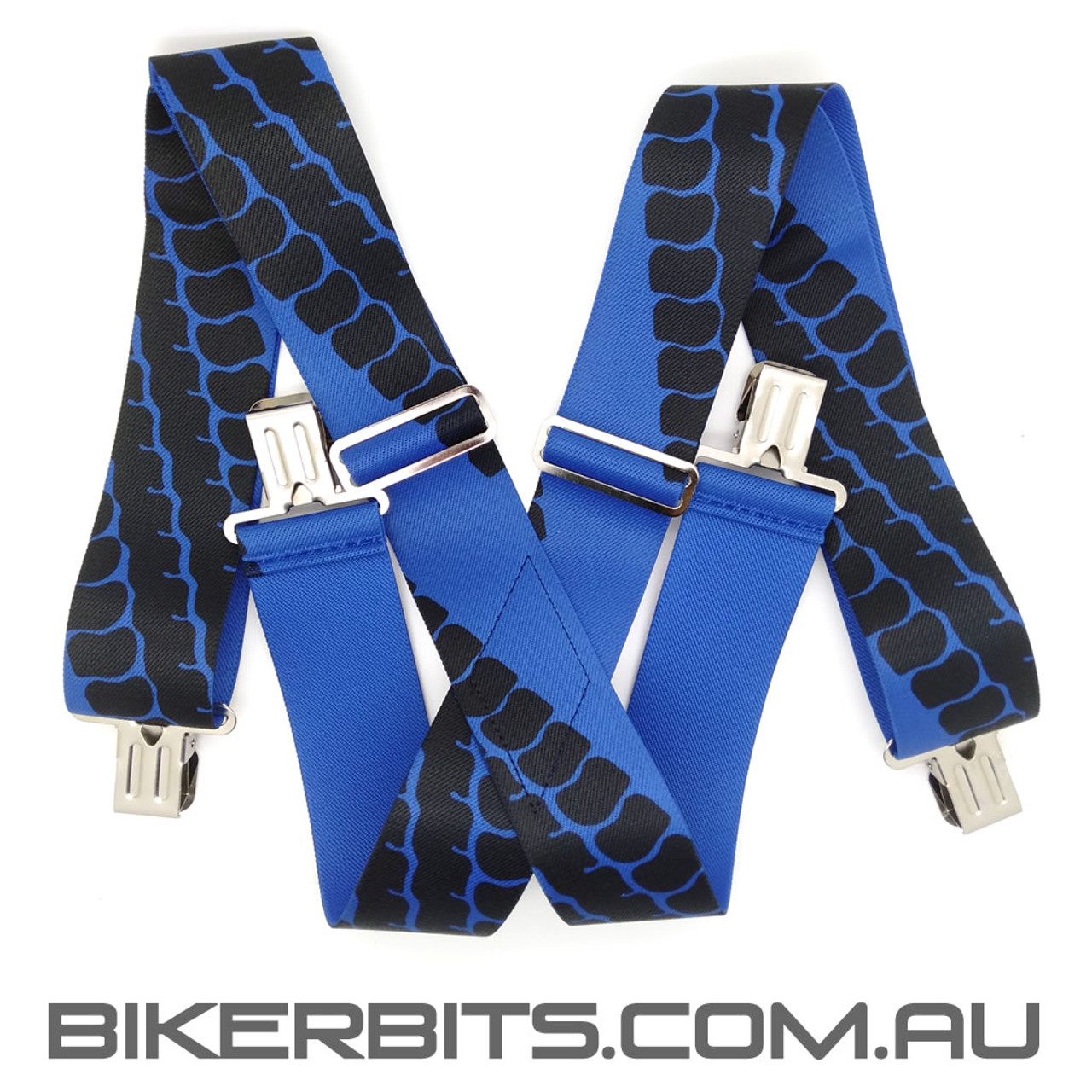 Blue Tyre Tread Biker Suspenders