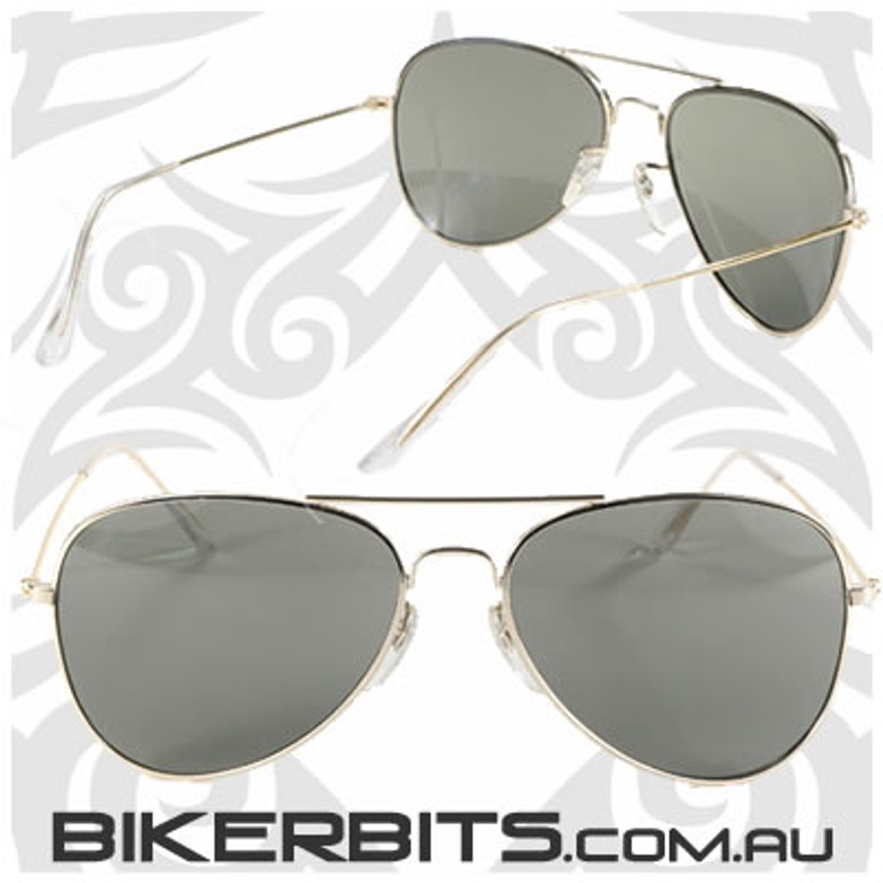 Sunglasses - Aviator - Smoke / Gold