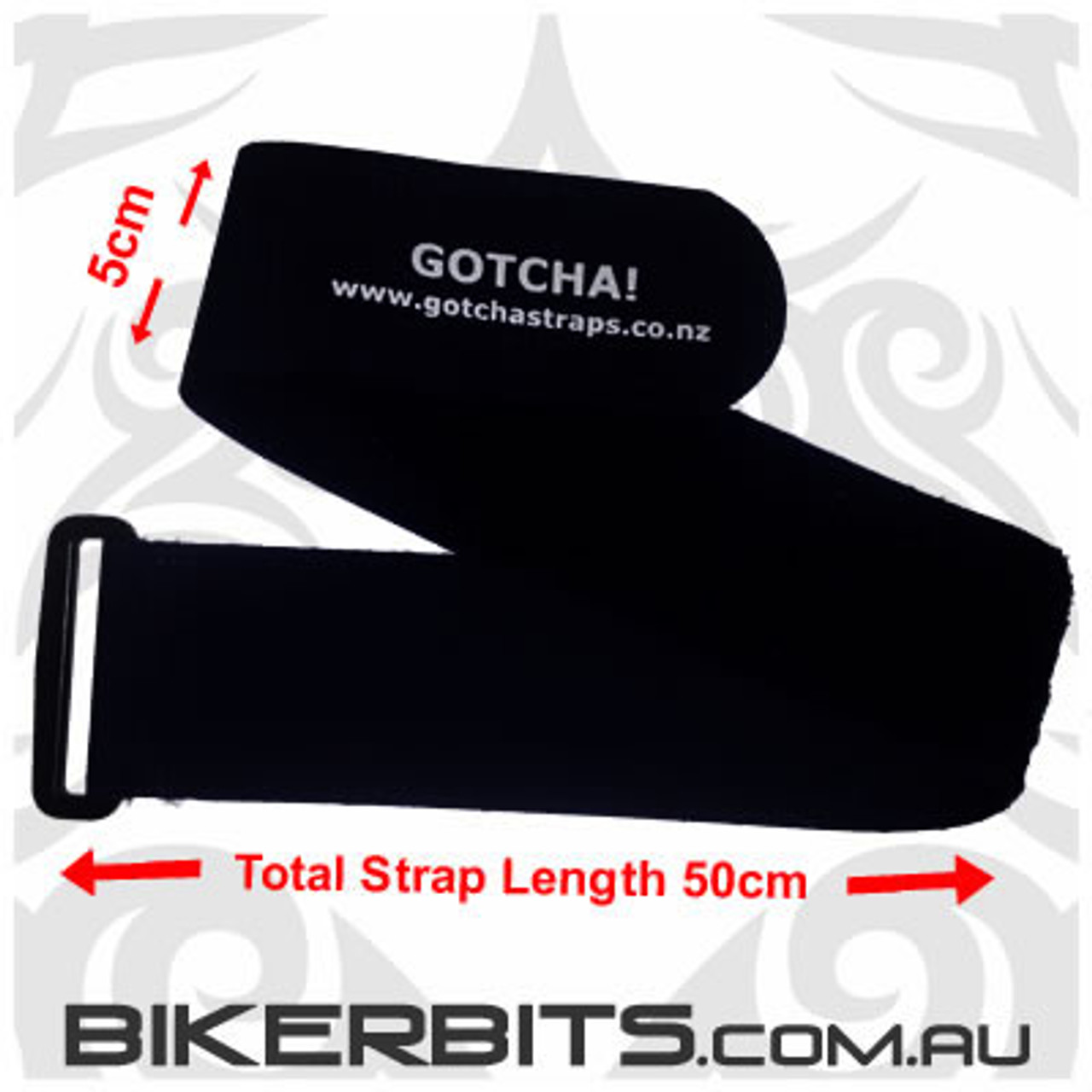 5cm wide x 50cm long - 2 Pack - Black - Gotcha Straps