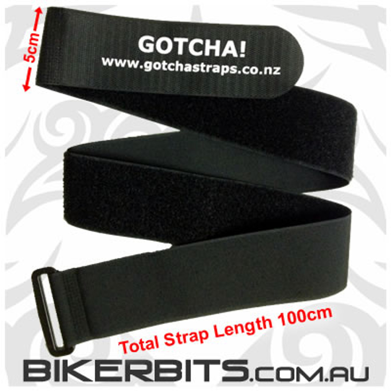 1 metre long - 2 Pack - Black - Gotcha Straps