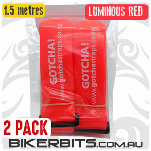 1.5 metres long - 2 Pack - Lum Red - Gotcha Straps