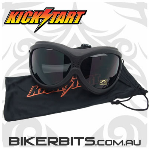 Motorcycle Goggles - Kickstart Beast- Smoke/Black
