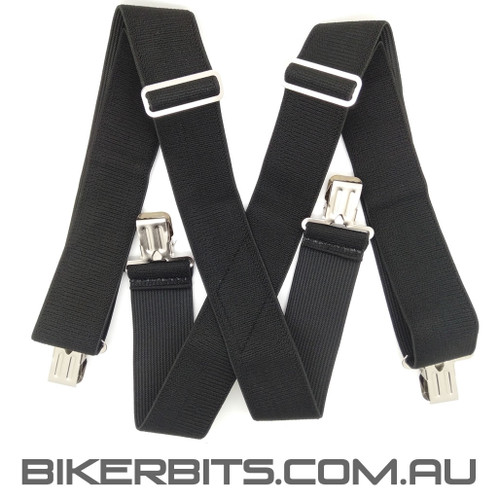 Black Biker Suspenders