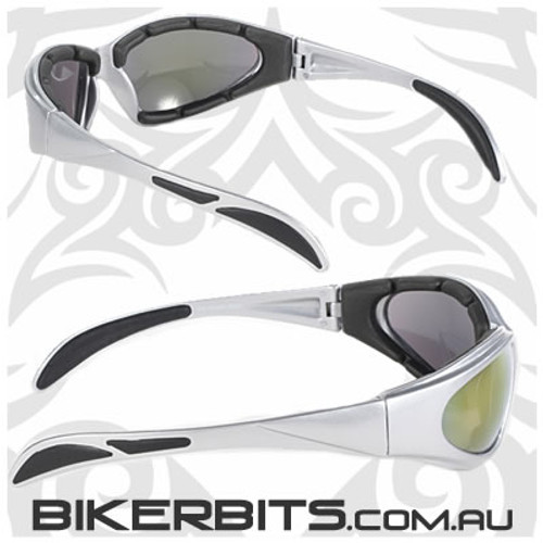 Sunglasses - Chopper - Coloured Mirror/Silver Frame