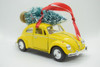 Volkswagen Beetle Bug Yellow Ornament with Tree