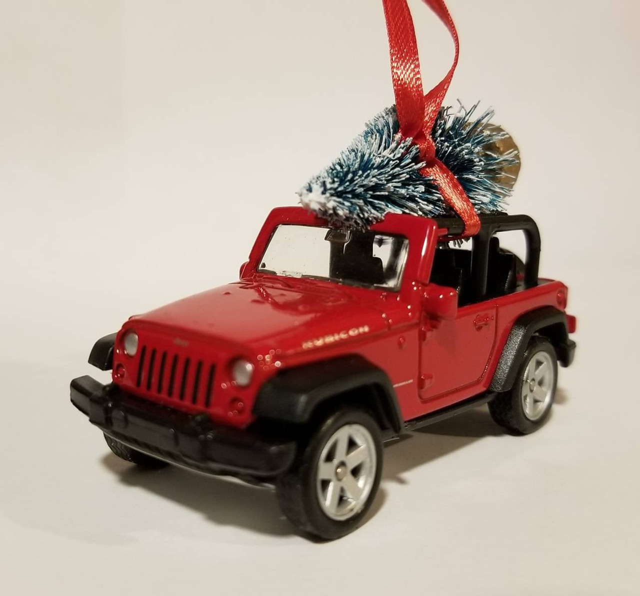 Jeep Wrangler JK Red Ornament with Tree