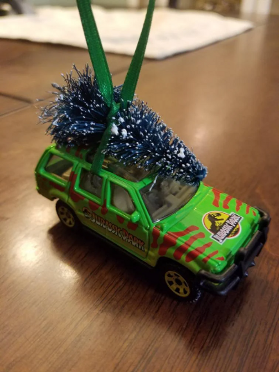 Jurassic Park Ford Explorer Christmas Ornament with Tree
