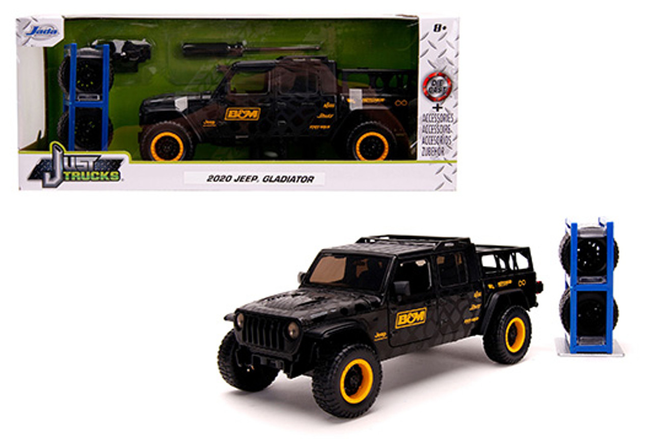 Jada 1:24 2020 Jeep Gladiator (Black) – Just Trucks with Rack & Wheels