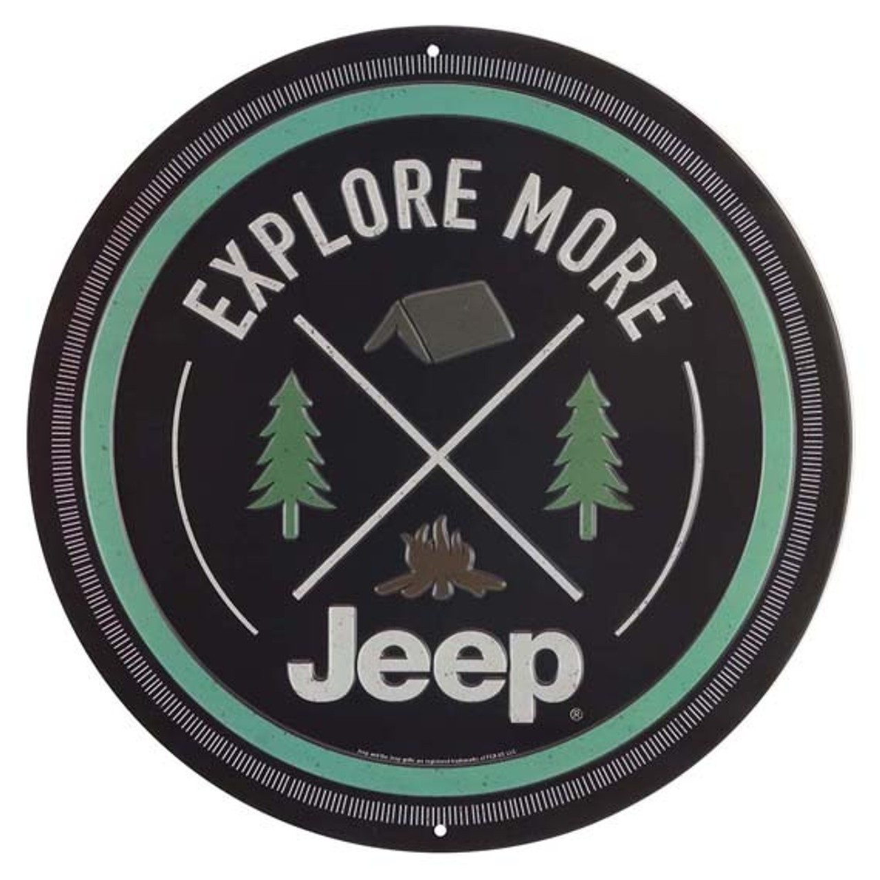 JEEP EXPLORE MORE EMBOSSED TIN SIGN