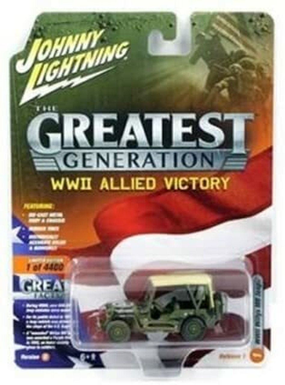 Johnny Lightning 1:64 The Greatest Generation: WWII Allied Victory - Willys MB Jeep with Beige Soft Top