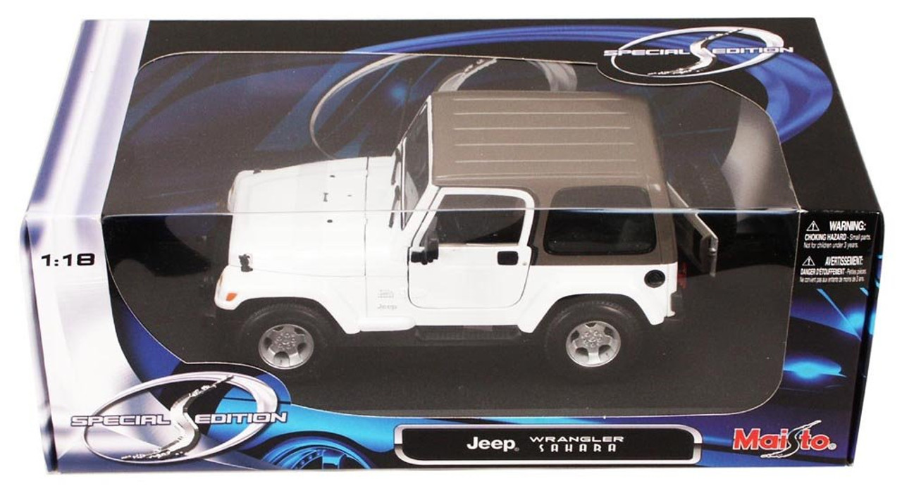 Maisto 1:18 Special Edition - Jeep Wrangler Sahara White with Grey Top