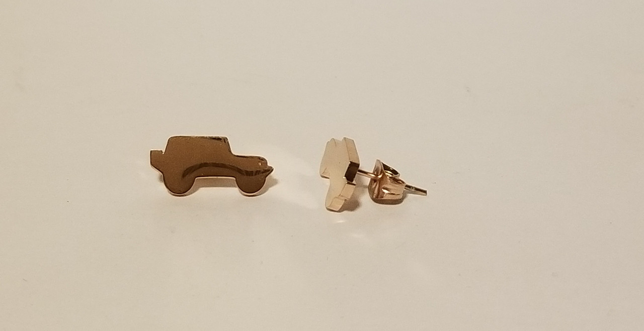 Rose Gold Jeep Style Silhouette Earrings