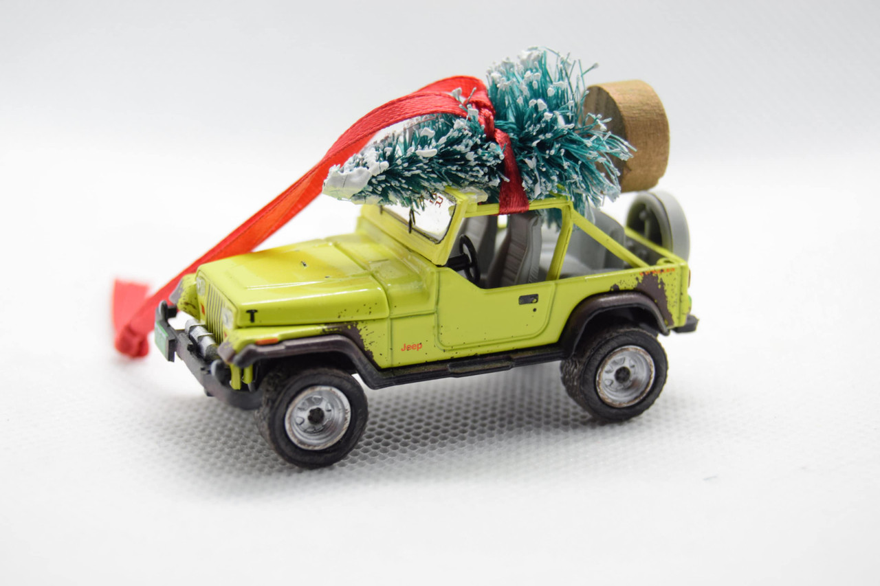 Jeep Wrangler YJ Ornament with Tree Yellow