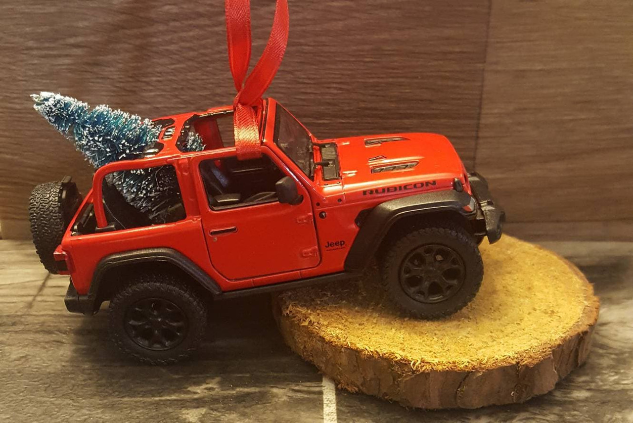 Jeep Wrangler JL Red Rubicon Ornament with Tree