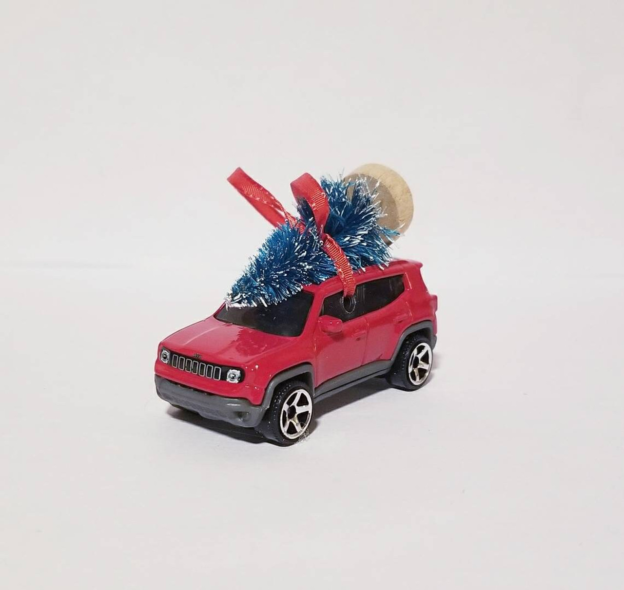 Red Jeep Renegade Ornament with Tree