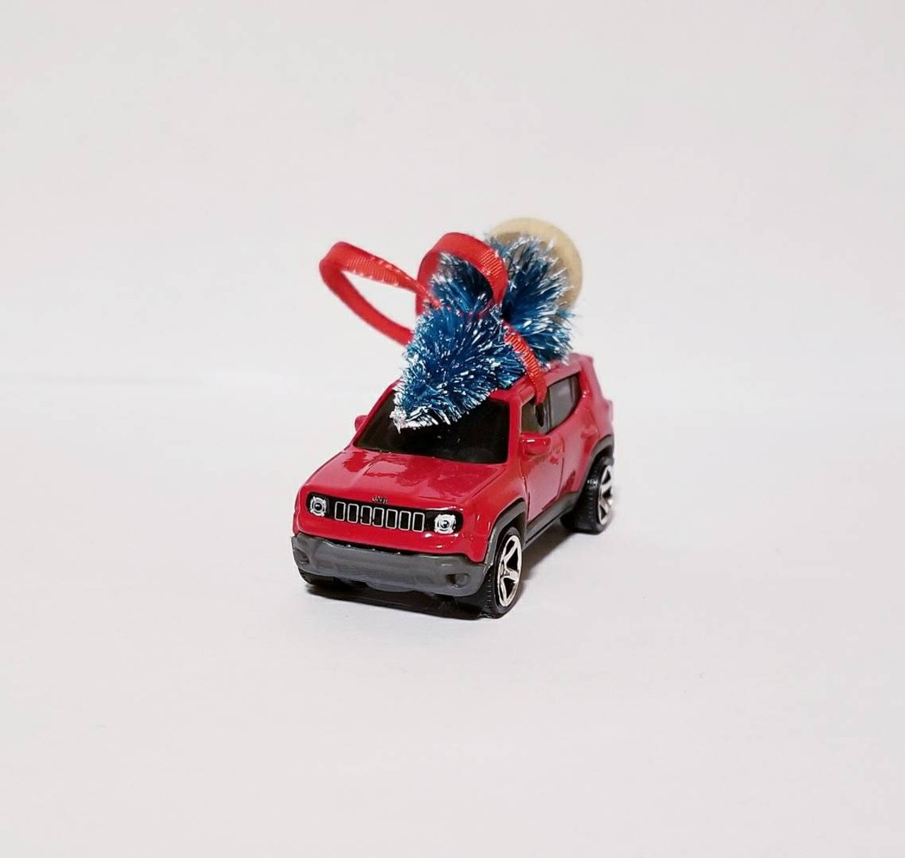 Red Jeep Renegade Ornament with Tree