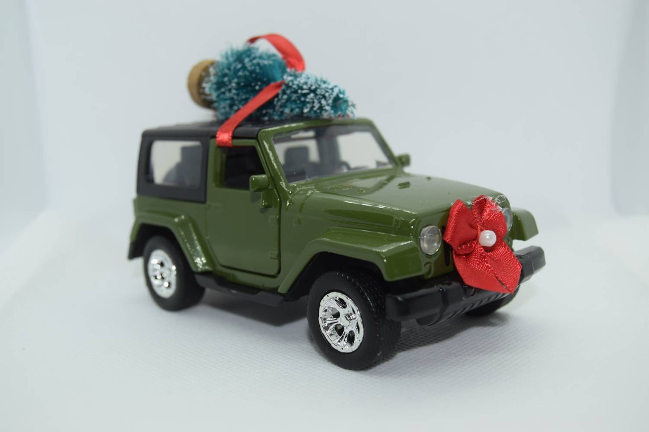 Green Jeep Wrangler Rubicon 2 door Jk Ornament