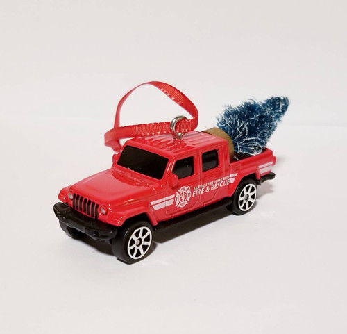 Jeep Gladiator Fire Rescue Ornament with Tree