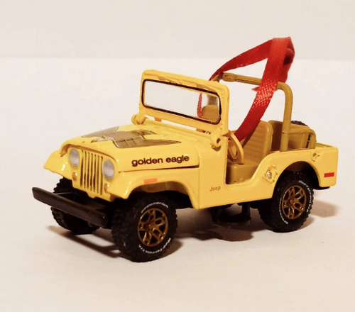 Diecast Jeep CJ Yellow Ornament Diecast Jeep CJ Yellow Ornament