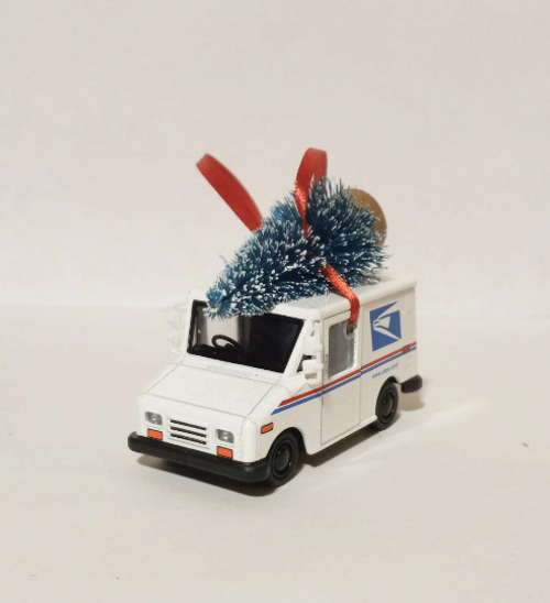 USPS Mail Truck Ornament with Tree USPS Mail Truck Ornament with Tree