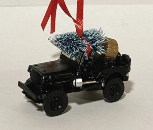 1942 Jeep Willys Diecast  Ornament with Tree