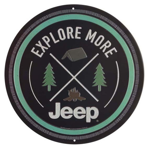 JEEP EXPLORE MORE EMBOSSED TIN SIGN JEEP EXPLORE MORE EMBOSSED TIN SIGN