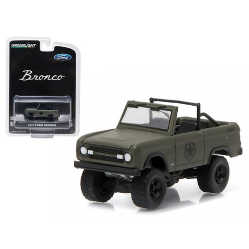 Greenlight 1:64 Hobby Exclusive - 1977 Ford Bronco (Military Tribute) Green Greenlight 1:64 Hobby Exclusive - 1977 Ford Bronco (Military Tribute) Green