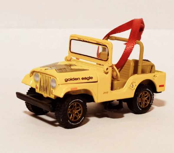 Diecast Jeep CJ Yellow Ornament Diecast Jeep CJ Yellow Ornament