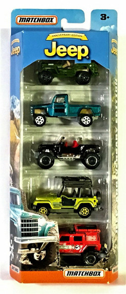 Anniversary Edition Jeep 5-Pack, 5 pack includes Jeep Willys 4X4 Pickup, '43 JEEP Willys, Jeep Hurricane Concept, '98 Jeep Wrangler and Jeep Wrangler Superlift Anniversary Edition Jeep 5-Pack, 5 pack includes Jeep Willys 4X4 Pickup, '43 JEEP Willys, Jeep Hurricane Concept, '98 Jeep Wrangler and Jeep Wrangler Superlift