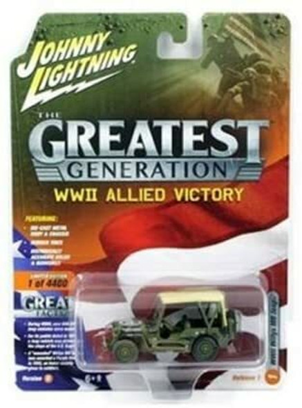 Johnny Lightning 1:64 The Greatest Generation: WWII Allied Victory - Willys MB Jeep with Beige Soft Top Johnny Lightning 1:64 The Greatest Generation: WWII Allied Victory - Willys MB Jeep with Beige Soft Top