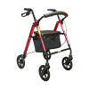 Slim Dual Height Adjustable 8" Wheel Travel Rollator - Red - Mobility Walker