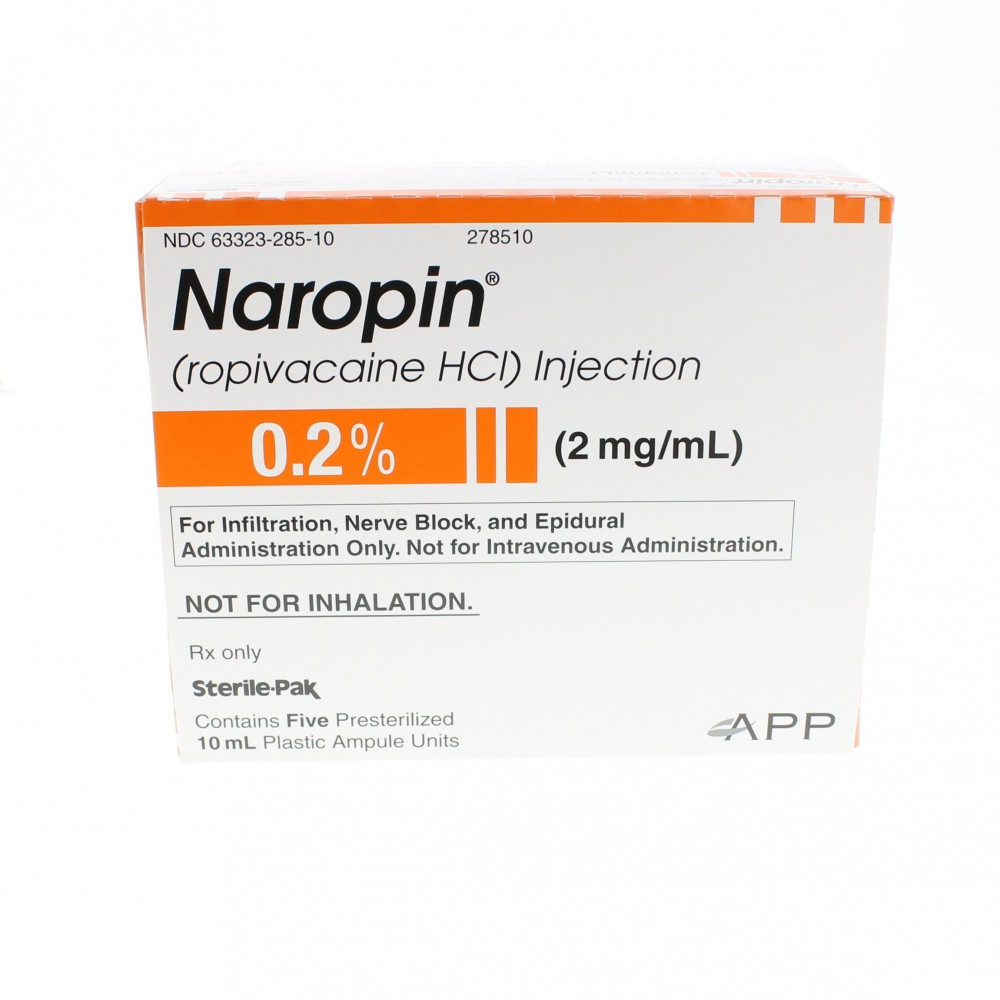 Naropin Plain Injection - Local Anaesthetic - 5 Pack