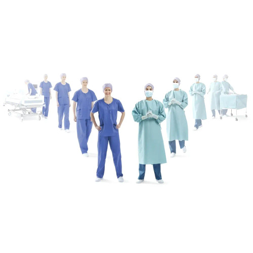 BARRIER Surgical Scrub Shirt Blue Single Use